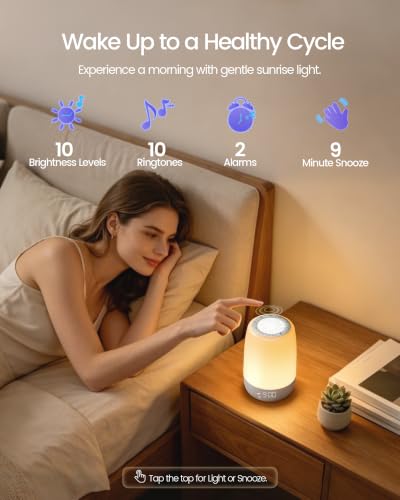 White Noise Sound Machine for Sleep with 45 Relaxing Sounds & Adjustable Light