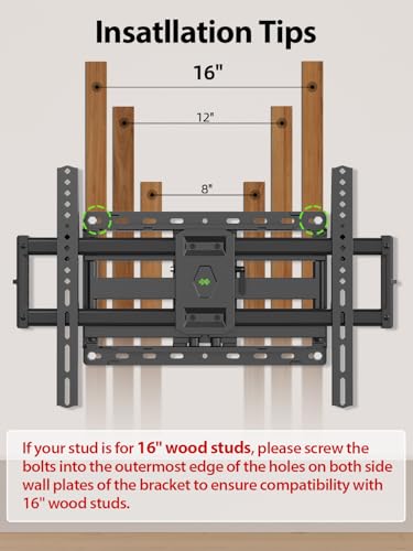 USX Mount Full Motion TV Wall Mount for 42-90 Inch TVs Up to 132lbs - Adjustable Swivel & Tilt