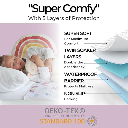 Hygge Sheets Potty Training Pee Pads for Kids - Twin Rainbow 2 Pack