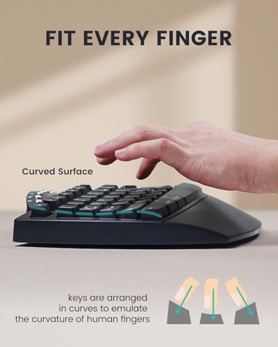 Ergonomic Split Keyboard with Wrist Rest - Wired USB - Black / Wired