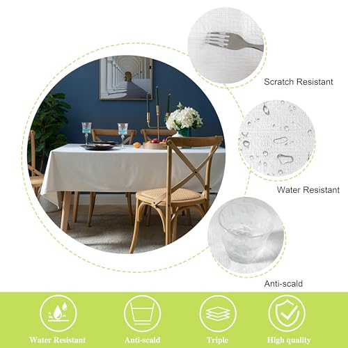 White Paper Tablecloths for Rectangle Tables - 54 x 108 Inches - 12 Pack - Disposable Party Table Cover - Wedding & Event Decor