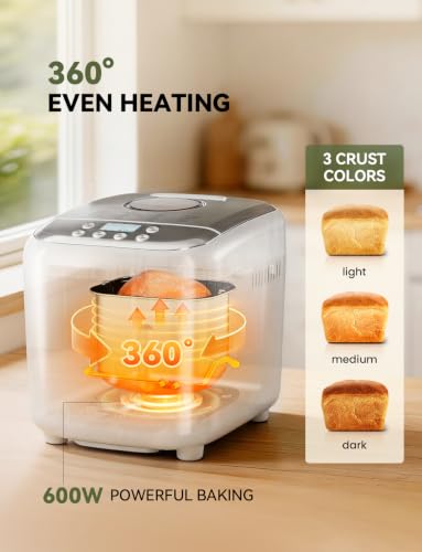 Sumsaty Automatic Bread Maker with 16 Baking Programs, 2.2LB Capacity