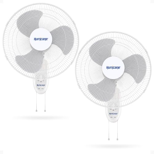 Hurricane Supreme 18-Inch Wall-Mount Oscillating Fan - 3 Speed Indoor Fan Pack