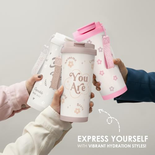 Inspiration SANDJEST 18oz Stainless Steel Travel Tumbler with 2-in-1 Lid - Gift for Women, Teen, Mom