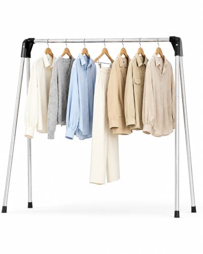 48 Inch Foldable Portable Clothes Drying Rack - Space Saving Travel Laundry Stand