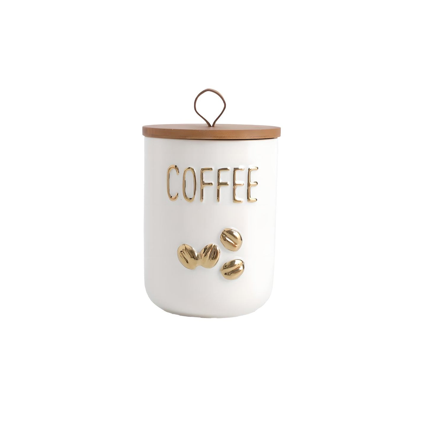 Simcat 27oz Ceramic Canister Set with Airtight Seal Bamboo Lid and Silicone Seal Damp-Proof Kitchen Jar Tea Coffee Sugar Canister Set Food Storage Containers (Portable sealed jar-(coffee))