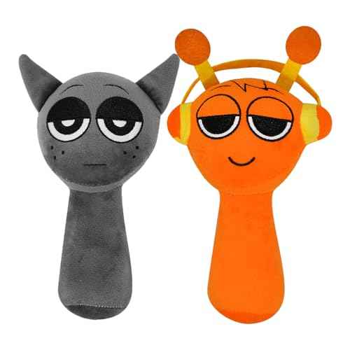 Plush Toys, Horror Games Plushies Toy for Fans, Soft Stuffed Animal Pillow Figure Doll Christmas Birthday Gifts for Adult Kids (Gray+Orange)