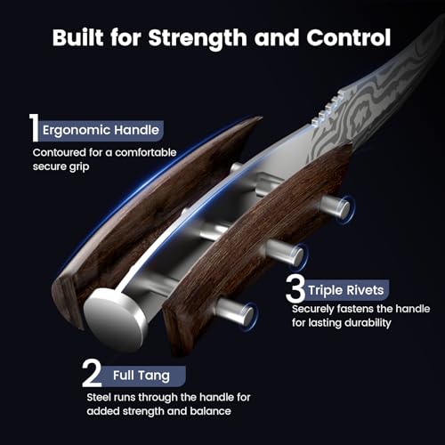 Steak Knives Set of 4 with Gift Box - 4.8 Inch Meat Knives with Wood Handle