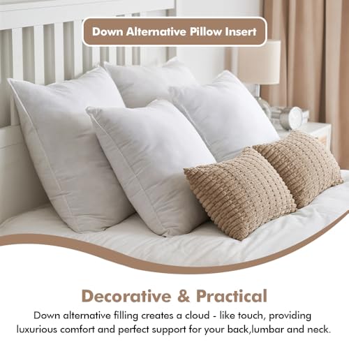 MIULEE 26x26 Inch Down Alternative Pillow Insert - Pack of 1