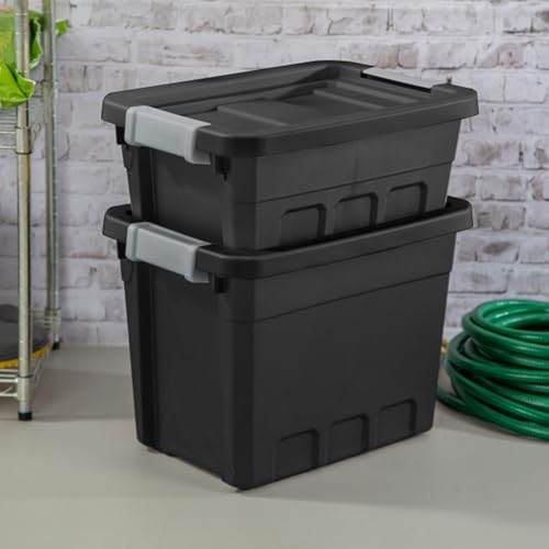 Sterilite 4-Gallon Stackable Storage Totes with Latching Lids - 6 Pack