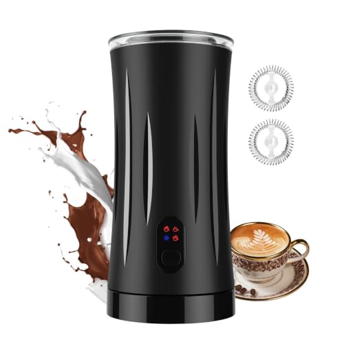 Liksiy Black 4-in-1 Milk Frother & Steamer with Auto Shut-Off – Hot & Cold Foam for Latte & Cappuccino