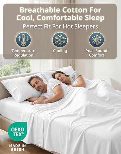 Queen Bed Sheets 600TC Long-Staple Cotton Silky Sateen White - Variation of THIS listing