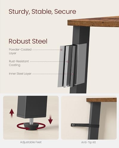 VASAGLE Rustic Brown & Black Corner Ladder Shelf - 4 Tiers, Modern Home Decor