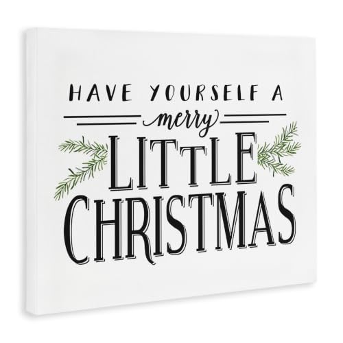 Merry Little Christmas Holiday Canvas Wall Art 36x48 Inches - Stupell Industries