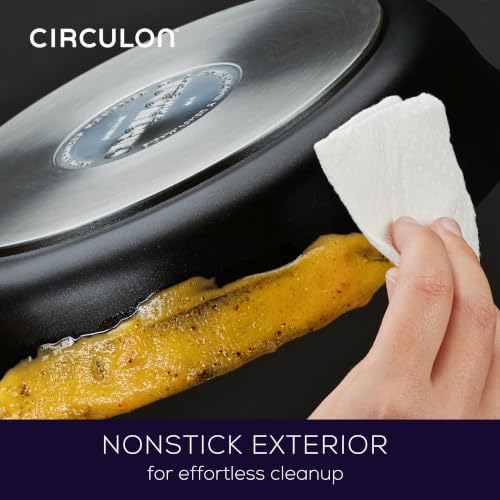Circulon Symmetry 10" & 12" Hard Anodized Nonstick Frying Pan Set, Black