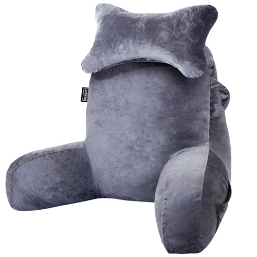 SLIGUY Reading Pillow for Sitting in Bed Couch Adult, Back with arm
