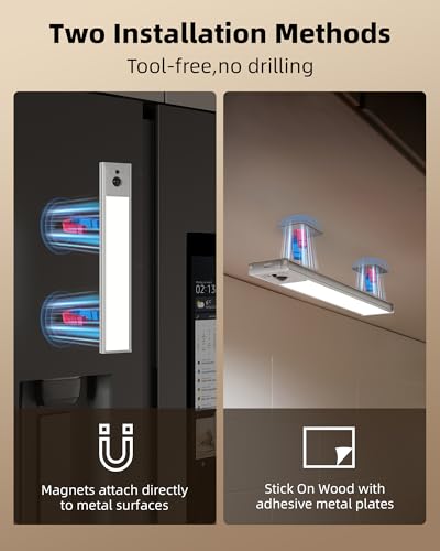 EZVALO 10 Inch 5-Pack Rechargeable Magnetic Under Cabinet Lights with Dimmable & 3 Color Temp, Wireless Motion Sensor & Remote