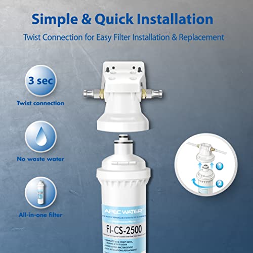Under Sink Water Filter System CS-2500 15x3.5 Inches Pack of 1 - High Capacity, Easy Install
