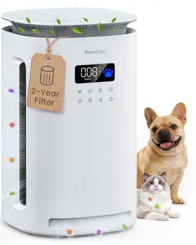 Provirtec Pet Air Purifier Filter Kit with H13 HEPA & 4 Washable Pre-Filters – 2-Year Supply