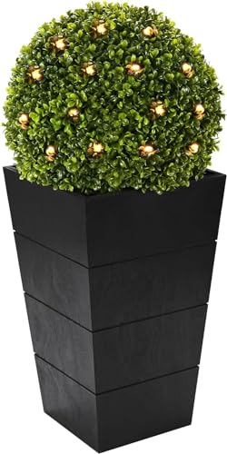 Artificial Boxwood Plant with Lights - 29 Inch Green Topiary with Pot - Variation of THIS listing