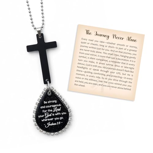 Be Courageous Cross for Car Mirror Hanging – Christian Gift for Men, Truck Driver Ornament