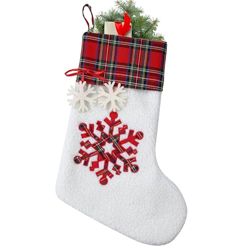 XinblueCo Christmas Pet Stockings - Red Snow Paw and Fish Bone Pattern, Large Fireplace Hanging Decor