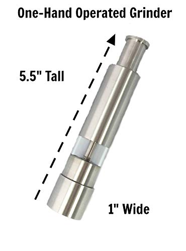 Grind Gourmet 316 Stainless Steel Salt & Pepper Grinder Set Refillable Modern Pump & Grind