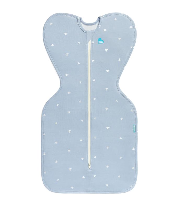 Love To Dream Swaddle Up - Soft Bamboo Fabric Wearable Blanket | Arms Up Position, 1.0 TOG, Small 8-13 lbs, Boats Mist