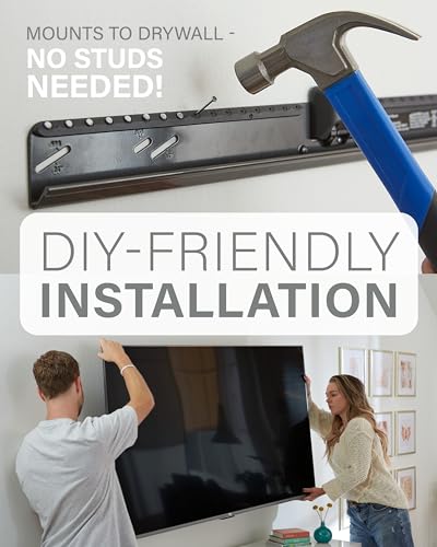 Large No Stud TV Wall Mount for 42-90-Inch Screens Up to 135lbs Low Profile