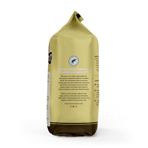 Verena Street Sunday Drive Decaf Whole Bean Coffee 2lb - Medium Roast, Swiss Water Process, Rainforest Certified, Freshly Roasted