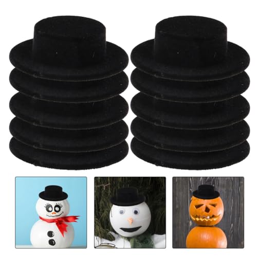 Miniature Hats for DIY Crafts and Holiday Decoration 15Pcs Soft Resin Black Hats for Halloween and Christmas Parties