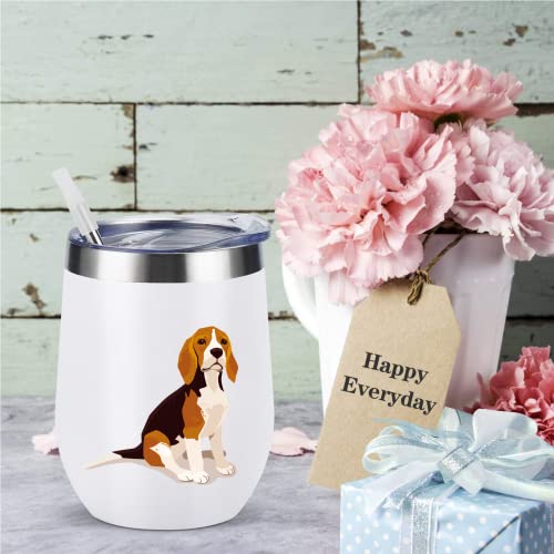 Brown Beagle Stainless Steel Insulated Travel Mug 12oz - Wisedeal