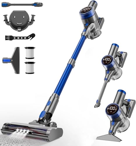 Cordless Stick Vacuum Cleaner 480W 45Kpa Suction LED Display Wall Mount
