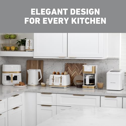 West Bend Timeless 4-Slice Toaster - White/Gold Stainless Steel Kitchen Appliance
