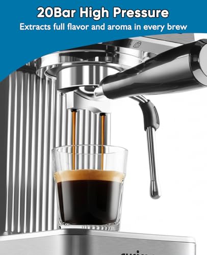 CUSIMAX Espresso Machine with 20 Bar Steam Wand & LED Touch Display