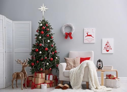 Christmas Traditions Platinum White Glitter Bethlehem Star Tree Topper 11in for 6-8ft Large Trees (Variant: Platinum White)