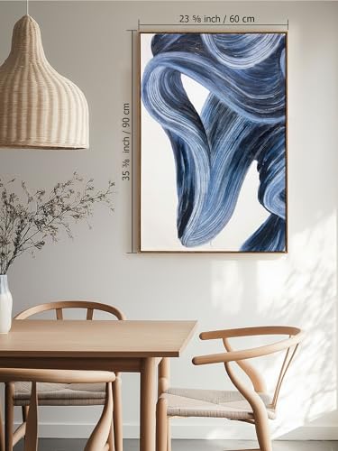Cobalt Blue Modern Abstract Wall Art 24x36 Inches 2 Panels - Zessonic