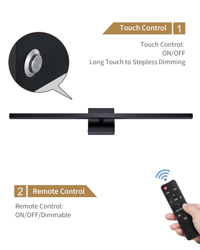 Black 32 Inch Battery Operated Wall Sconces with Remote Control - 2 Pack