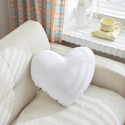 Fluffy Heart Pillow, Faux Fur Throw Pillow,Sherpa Plush Fluffy, Cute Soft Throw Cushion, Valentines Day,Thanks Giving Days ,Christmas Day Decorative for Home Bed Couch Heart Shape,19.7*15.7Inches
