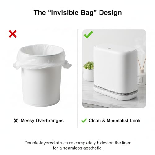 Dog Proof 3.3 Gallon Slim Bathroom Trash Can with Locking Lid - Fits 4 Gal Bags