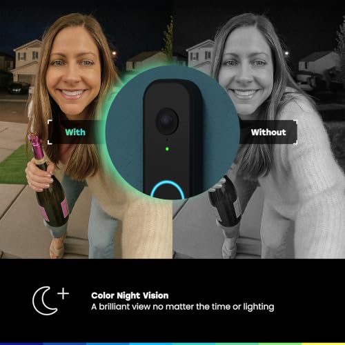 myQ Video Doorbell - 2K Camera, Battery/Wired, Color Night Vision, 150° Wide View, 2-Way Talk, Motion Alerts, Black - Variation of THIS listing