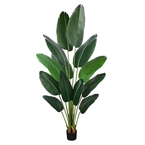 6 Ft Artificial Bird of Paradise Plant - Faux Indoor & Outdoor Tree with Plastic Pot