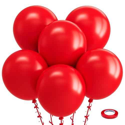 Bezente Red Balloons 18 Inch - 30 Pack Large Thick Red Balloons Big Round Red Latex Balloons for Valentine's Day Wedding Anniversary Christmas Birthday Party Decorations