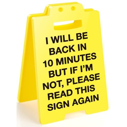 MBL Funny Office Desk Sign - Out to Lunch Be Right Back, Gag Fun Office Desk Signs Cubicle Decor White Elephant Stocking Stuffers Christmas Xmas Holiday Gift for Coworker Teammate Employee Boss