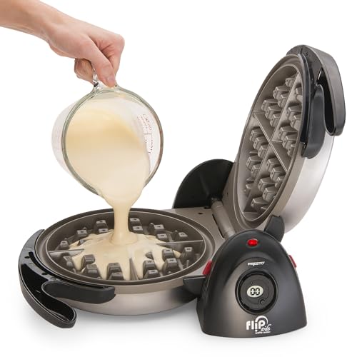 Ceramic FlipSide Belgian Waffle Maker - Extra Thick 7-Inch Waffles, Adjustable Temperature, Cool-Touch Handles - Variation 1