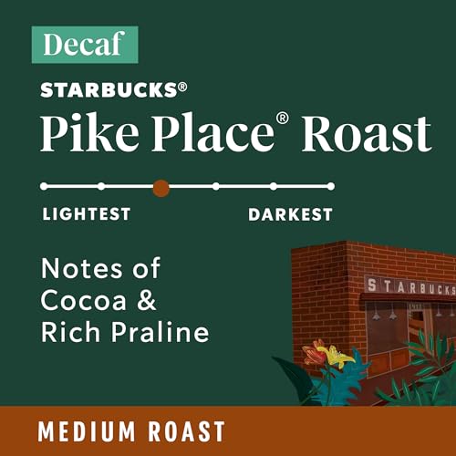 Starbucks Decaf Pike Place Roast Ground Coffee - 12oz Pack of 6, Medium Roast