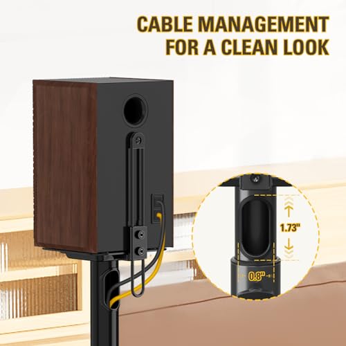 Mounting Dream Height Adjustable Speaker Stands for 9.4" W x 18" H Bookshelf Speakers - 33-42" Telescopic