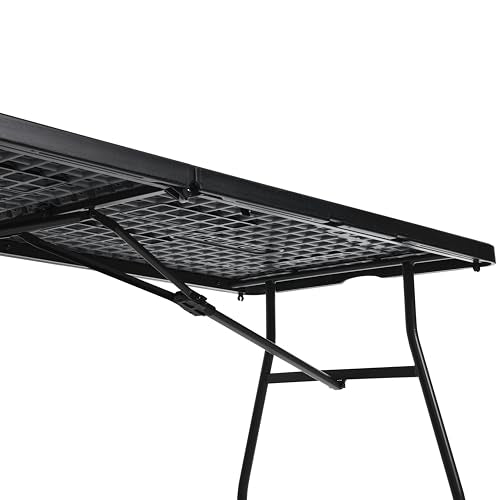 6ft Heavy Duty Folding Table - Portable Indoor & Outdoor Work & Event Table, Black