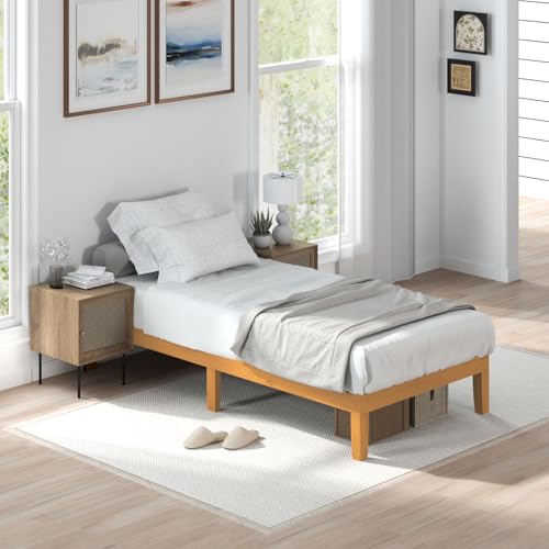 Sweetcrispy Twin Size Bed Frames, 12 Inch Height Wood Platform Frame