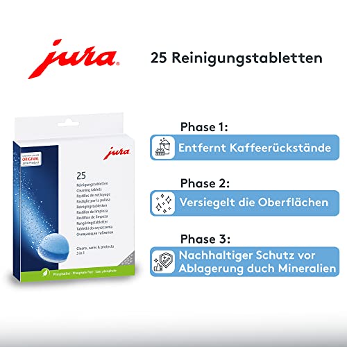 Jura 3-Phase Coffee Machine Cleaning Tablets (25-Count) - All Espresso & Automatic Coffee Centers